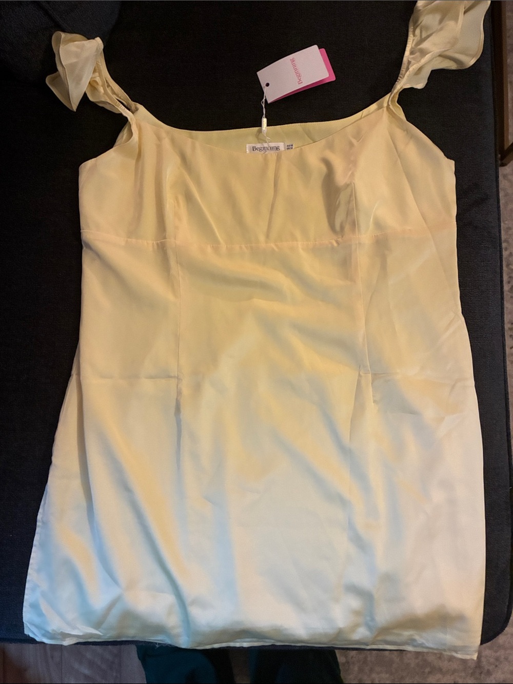 Beginning Boutique Pale Yellow Mini Dress